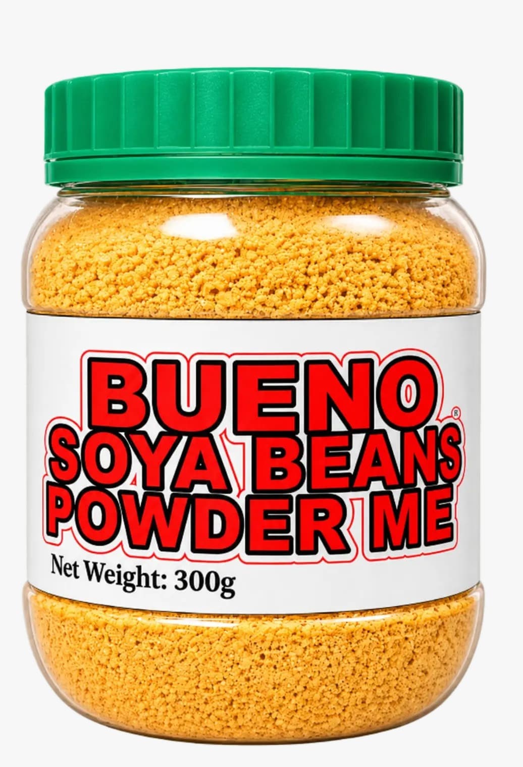 Bueno Soyabeans Powder packaging and lifestyle context